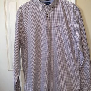 Tommy Hilfiger Men's Checkered Shirt - Blue and Red